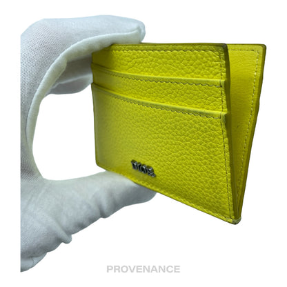 🔴 Dior Card Holder Wallet - Canary Yellow Leather