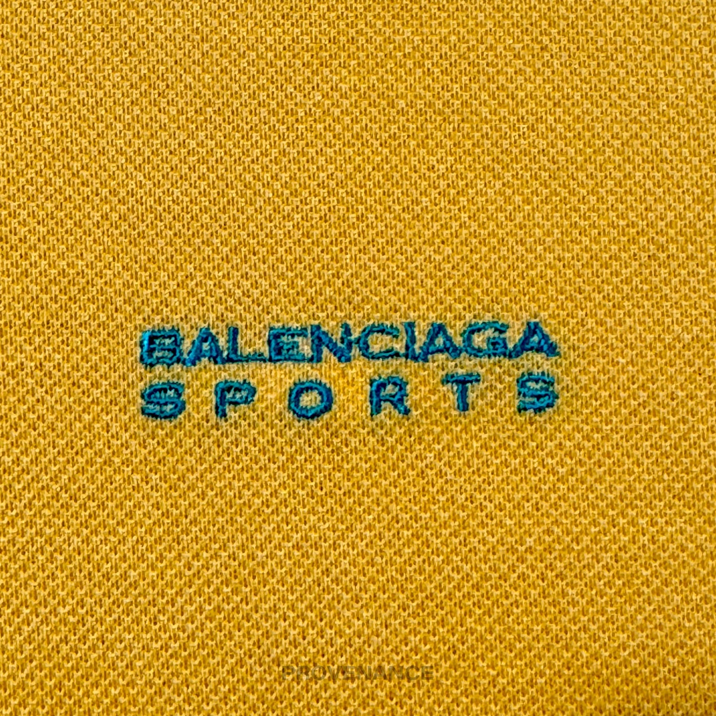 🔴 Balenciaga Sports Pique Polo Shirt - Yellow Embroidered