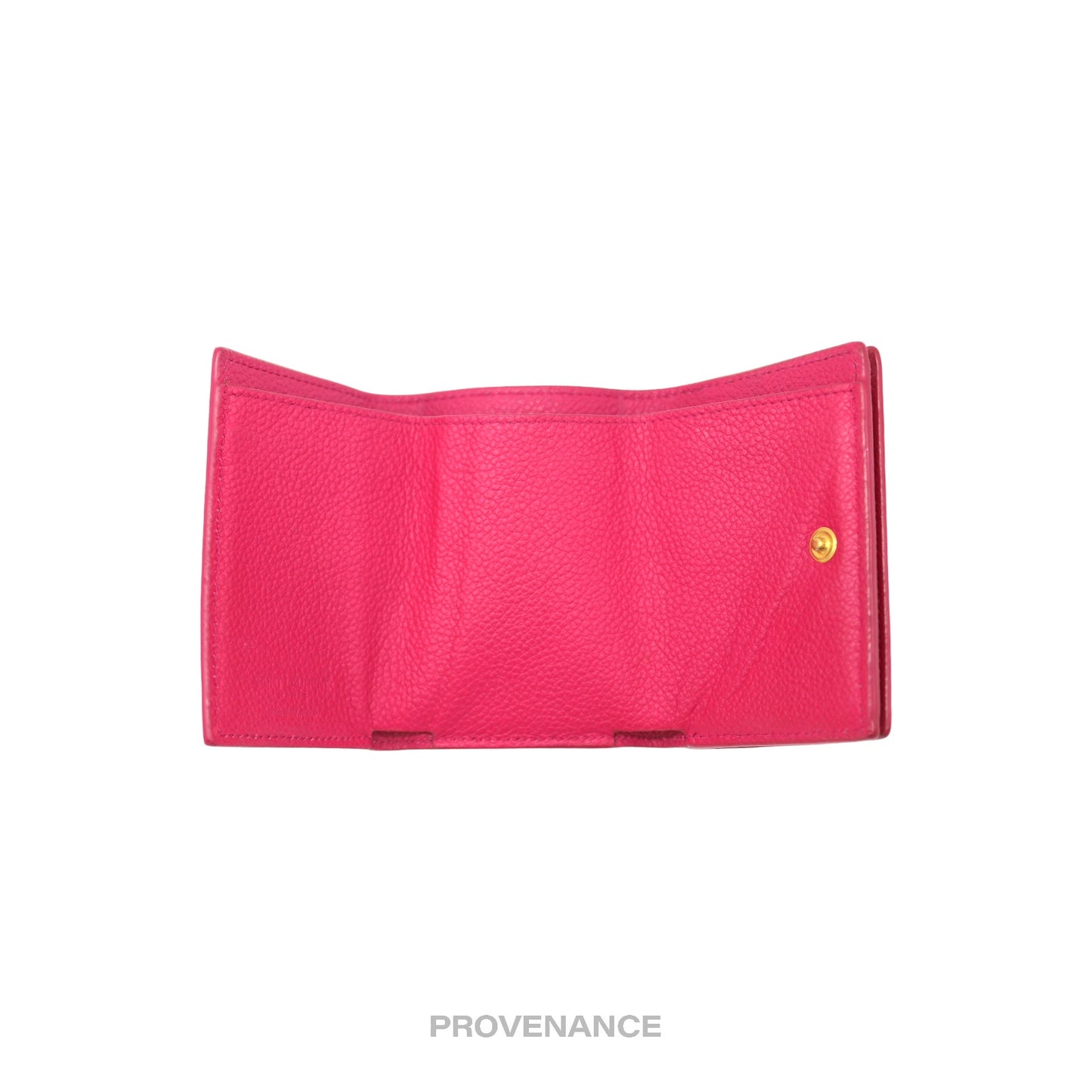 🔴 Saint Laurent Paris SLP Trifold Wallet - Pink Leather