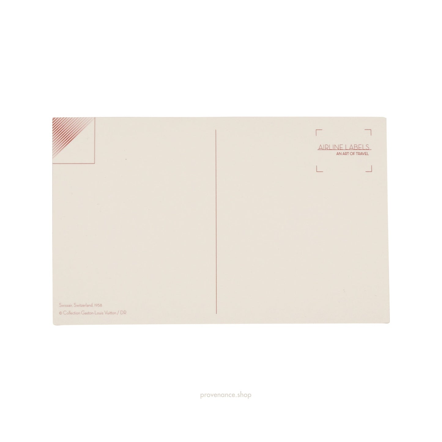 🔴 Louis Vuitton Airline Label Postcard Sticker - SWISSAIR INDIA