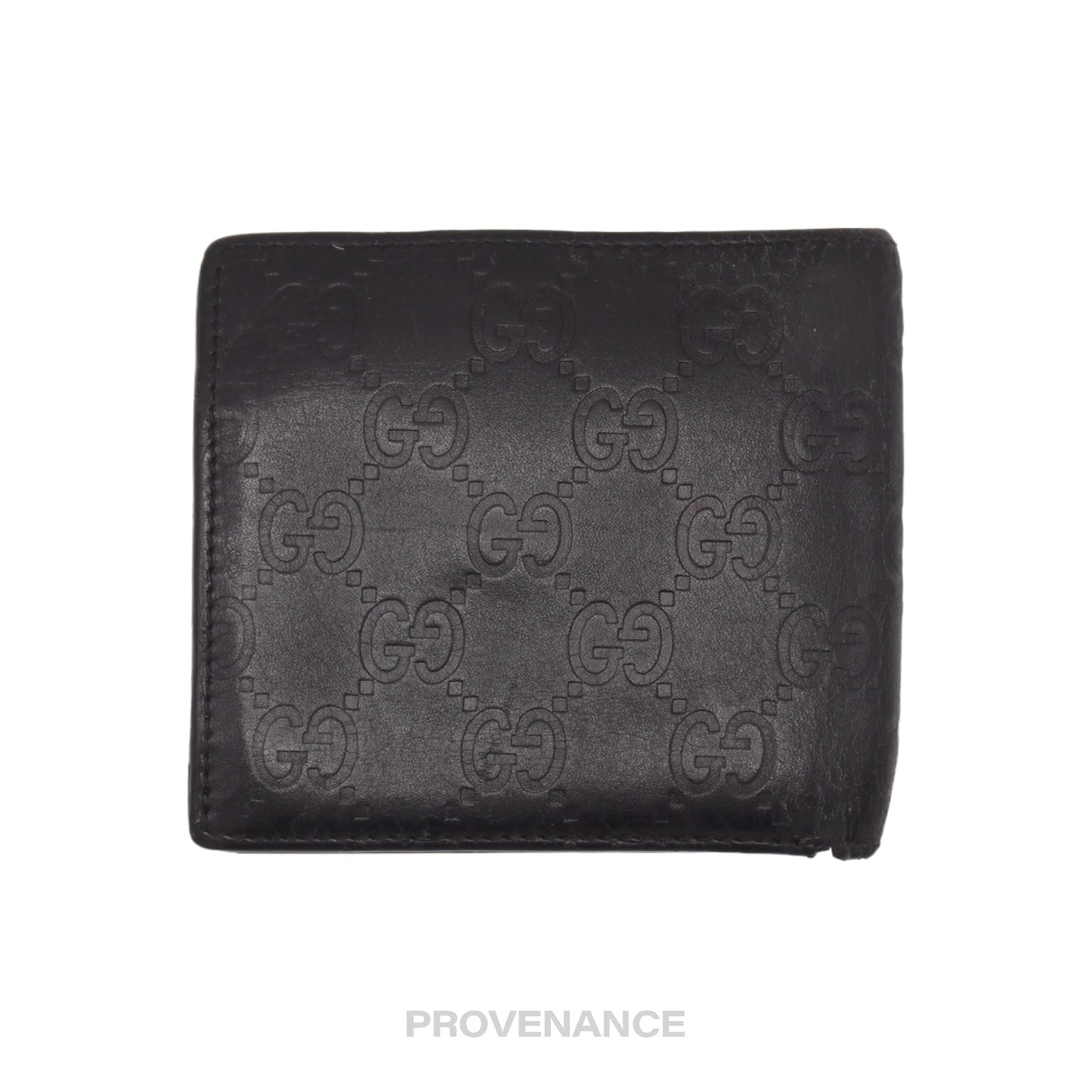 🔴 Gucci Bifold Wallet - Black Guccissima Leather