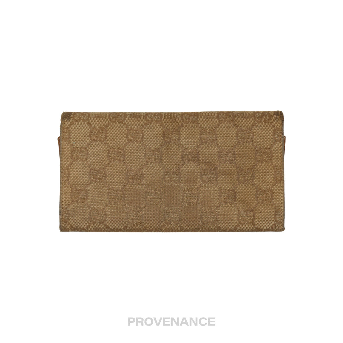 🔴 Gucci Long Wallet - GG Canvas Brown Studded