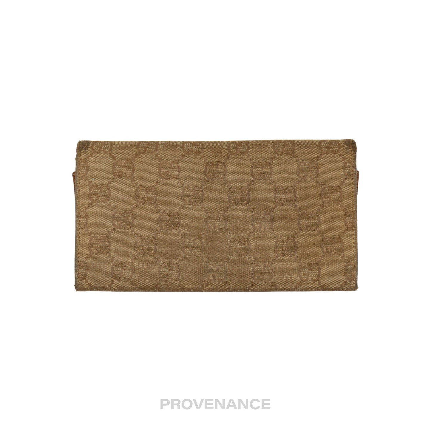 🔴 Gucci Long Wallet - GG Canvas Brown Studded