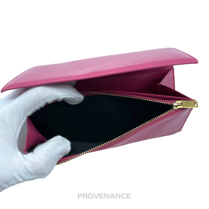 🔴 Saint Laurent Paris SLP Long Wallet - Pink