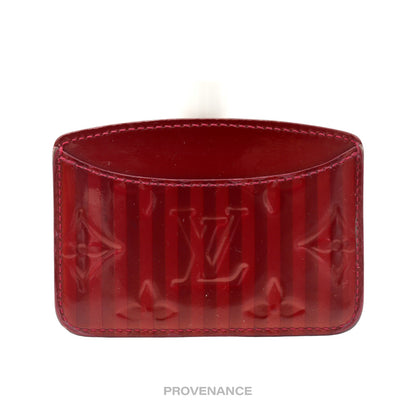 🔴 Louis Vuitton Card Wallet -  Red Vernis Rayures