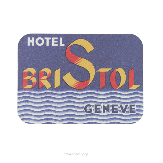 🔴 Hotel Label Sticker Postcard - Hotel BrisStol Geneve
