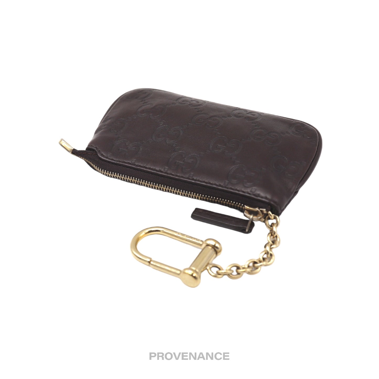 🔴 Gucci Key Pouch Cles - Chocolate Guccissima Leather