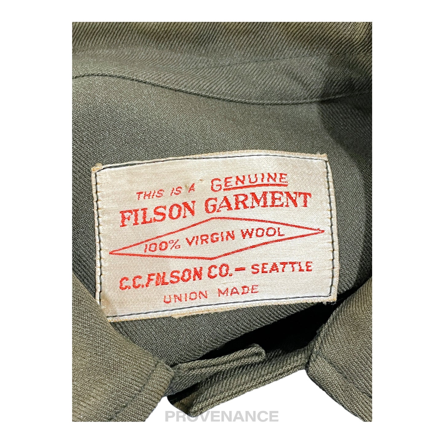 🔴 Filson "UNION MADE" Cruiser - Olive Drab Whipcord