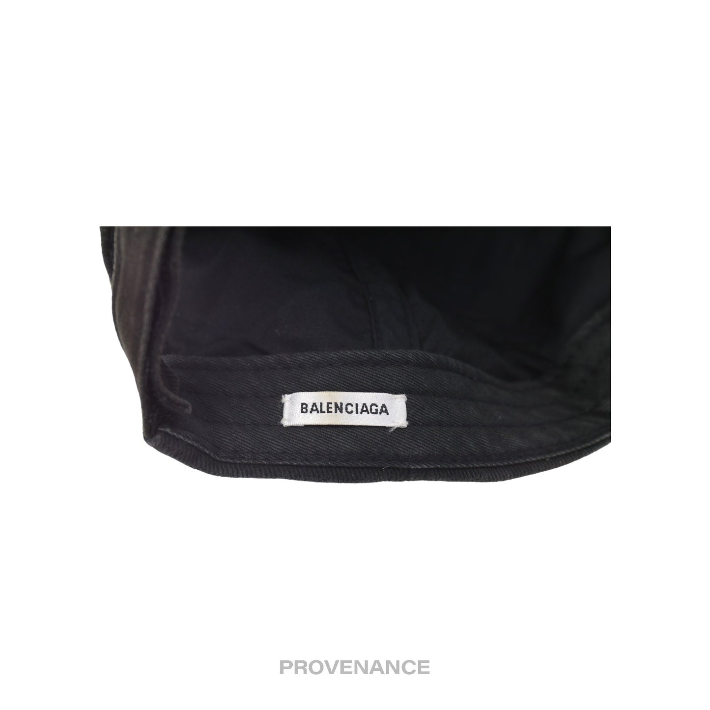 🔴 Balenciaga Embroidered Logo Cap - Washed Black