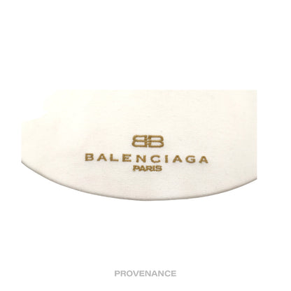 🔴 Balenciaga BB Logo Embroidered Visor - White