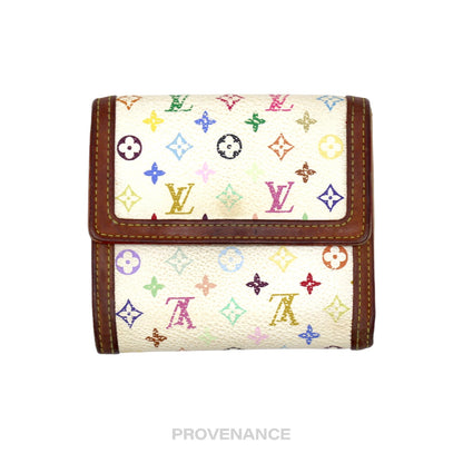 🔴 Louis Vuitton Elise Trifold Wallet - Monogram Multicolore White