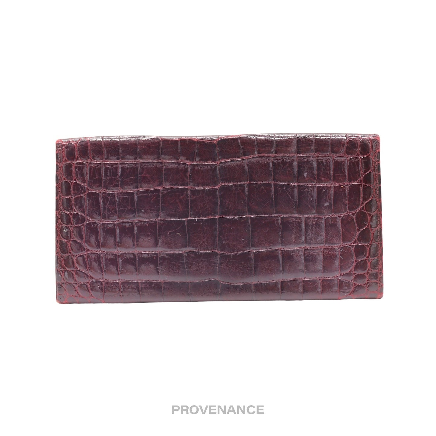 🔴 Givenchy Long Wallet - Burgundy Crocodile Leather