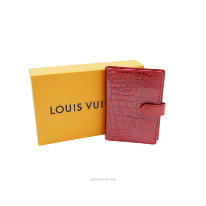 🔴Louis Vuitton Agenda Fonctionnel PM - Alligator Rubis