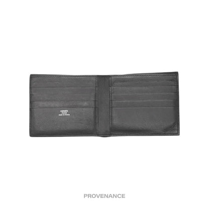🔴 Hermès 8CC Bifold Wallet - Black Perforated H