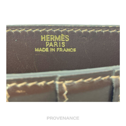 🔴 Hermes 6CC Card Holder Wallet - Chocolate Box Calfskin