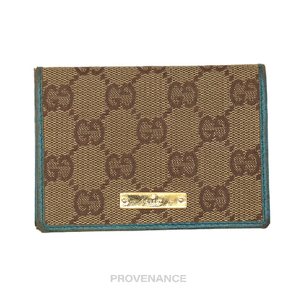 🔴 Gucci Card Wallet - GG Canvas Blue