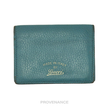 🔴 Gucci Pocket Organizer Wallet - Turquoise Tumbled Leather