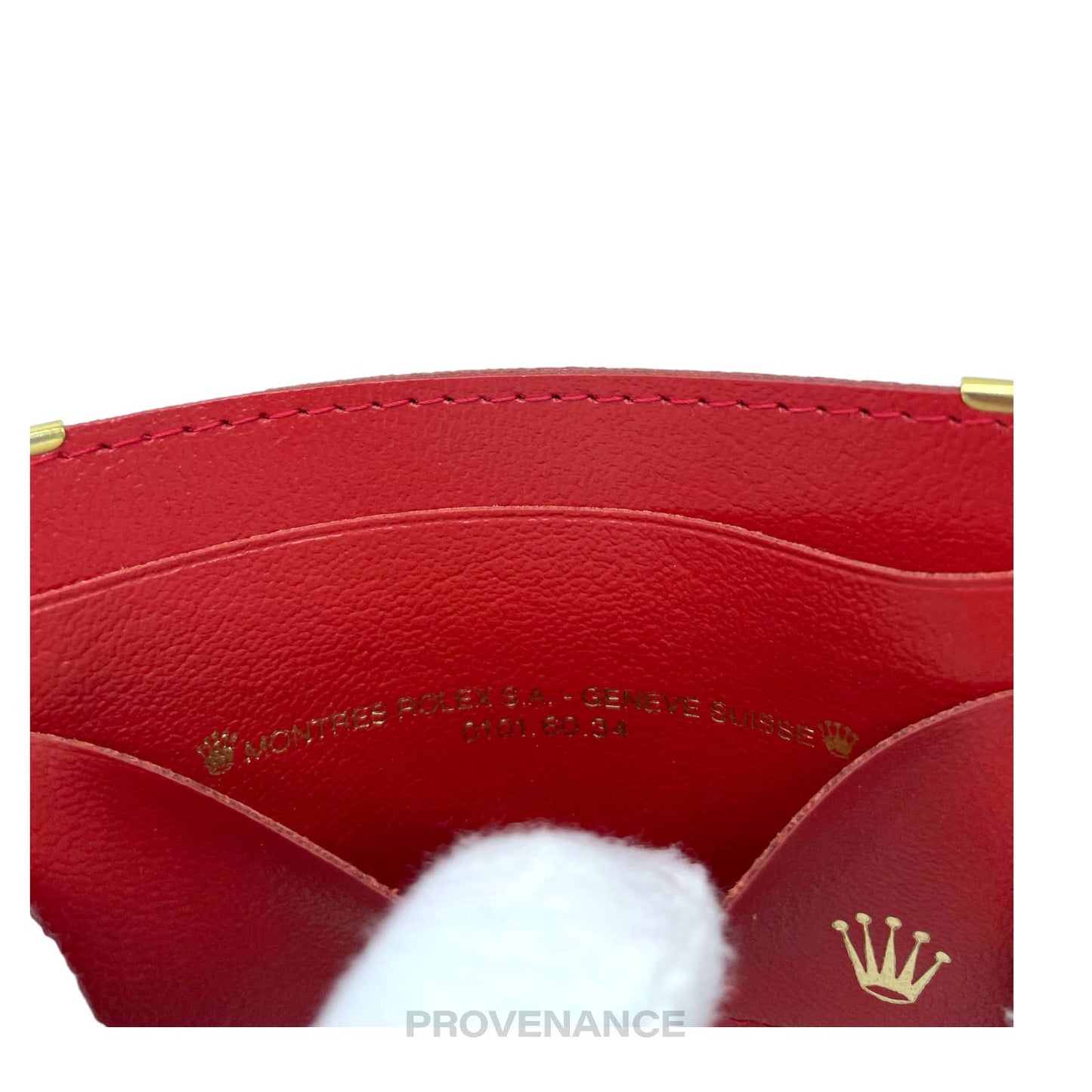 🔴 Rolex Card Holder Wallet - Red Calfskin Leather