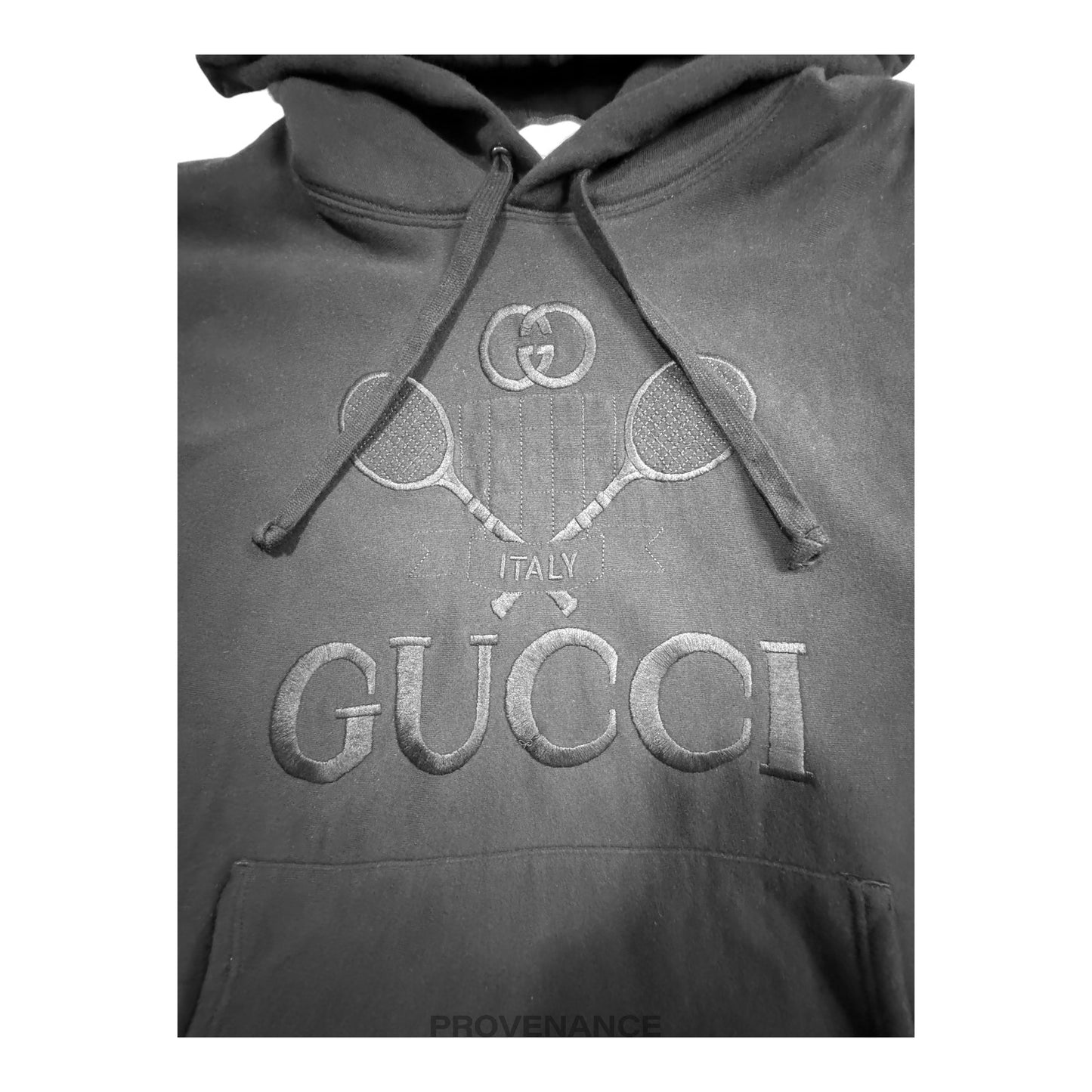 🔴 Gucci Tennis Hoodie - Black French Terry  L