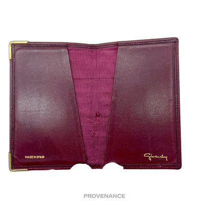 🔴 Givenchy Pocket Organizer Wallet - Burgundy Leather