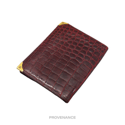 🔴 Givenchy Pocket Organizer Wallet - Burgundy Crocodile