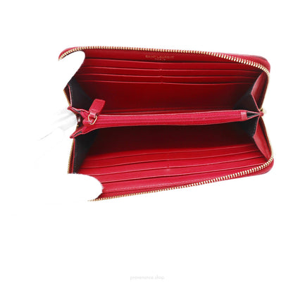 🔴 SLP Zip Long Wallet - Poppy Red Leather