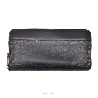 🔴 Goyard Matignon Zipped Wallet - Black Goyardine