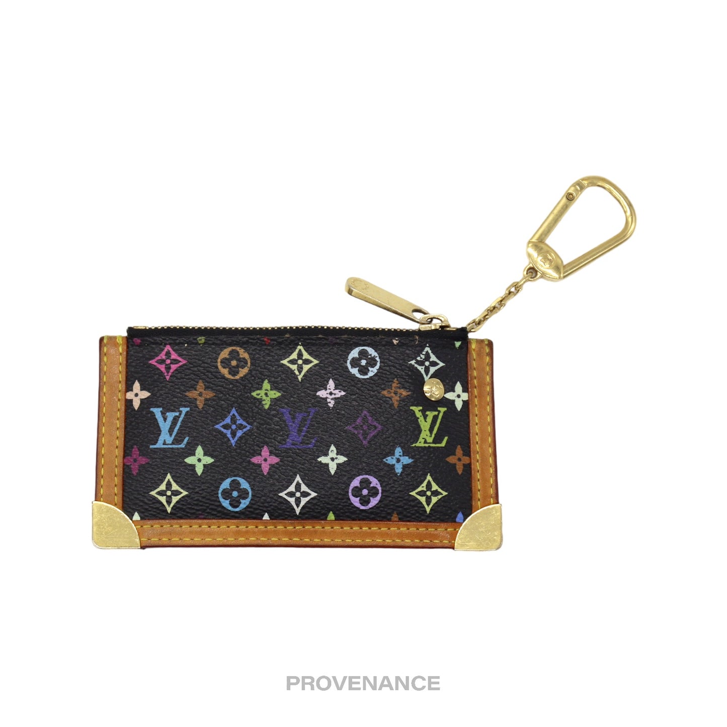 🔴 Louis Vuitton X Takashi Murakami Key Pouch Cles - Monogram Multicolore Black