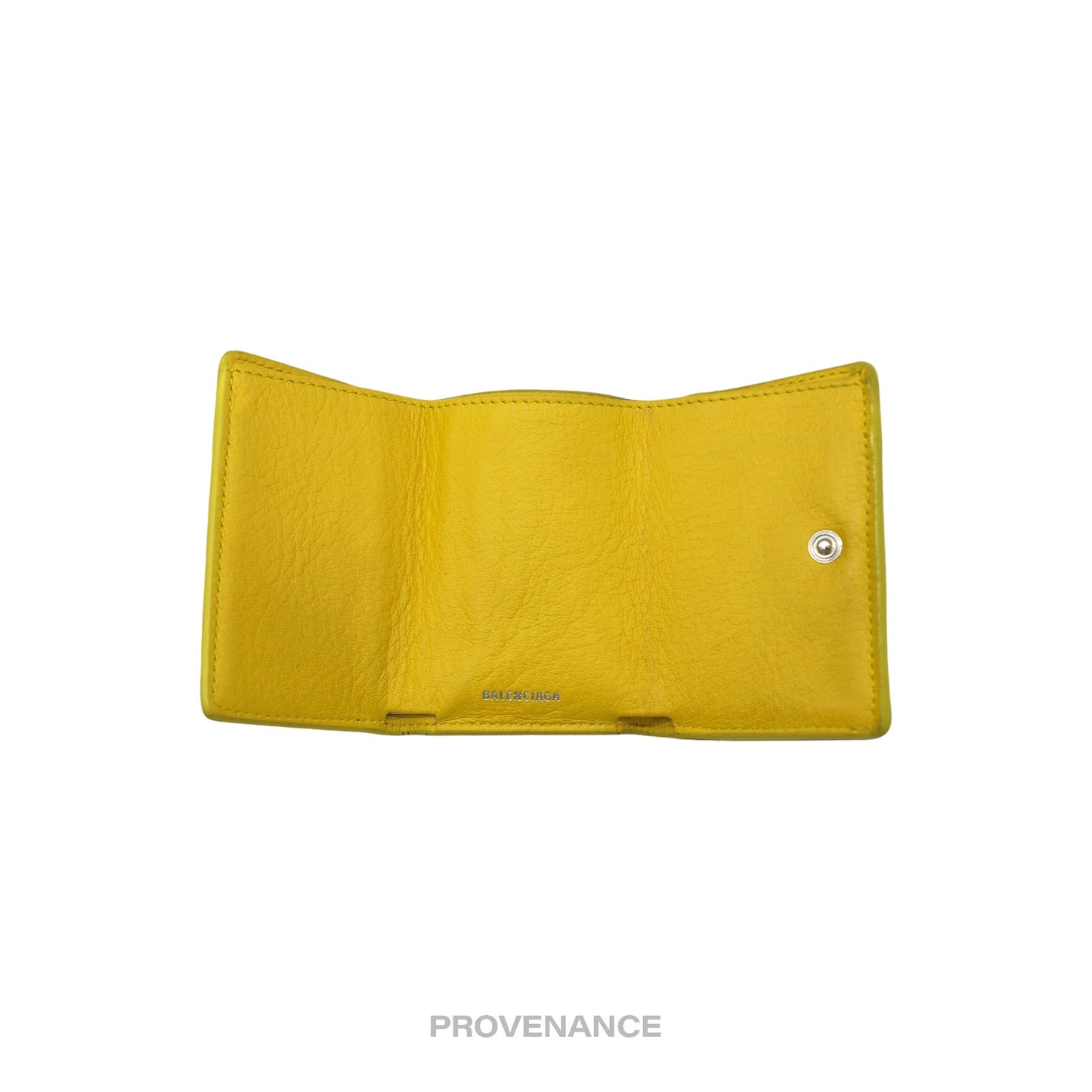 🔴 Balenciaga Papier Mini Wallet - Yellow Leather