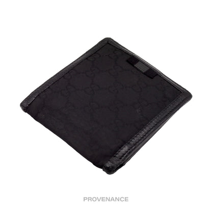 🔴 Gucci Bifold Wallet with Web - Black Leather