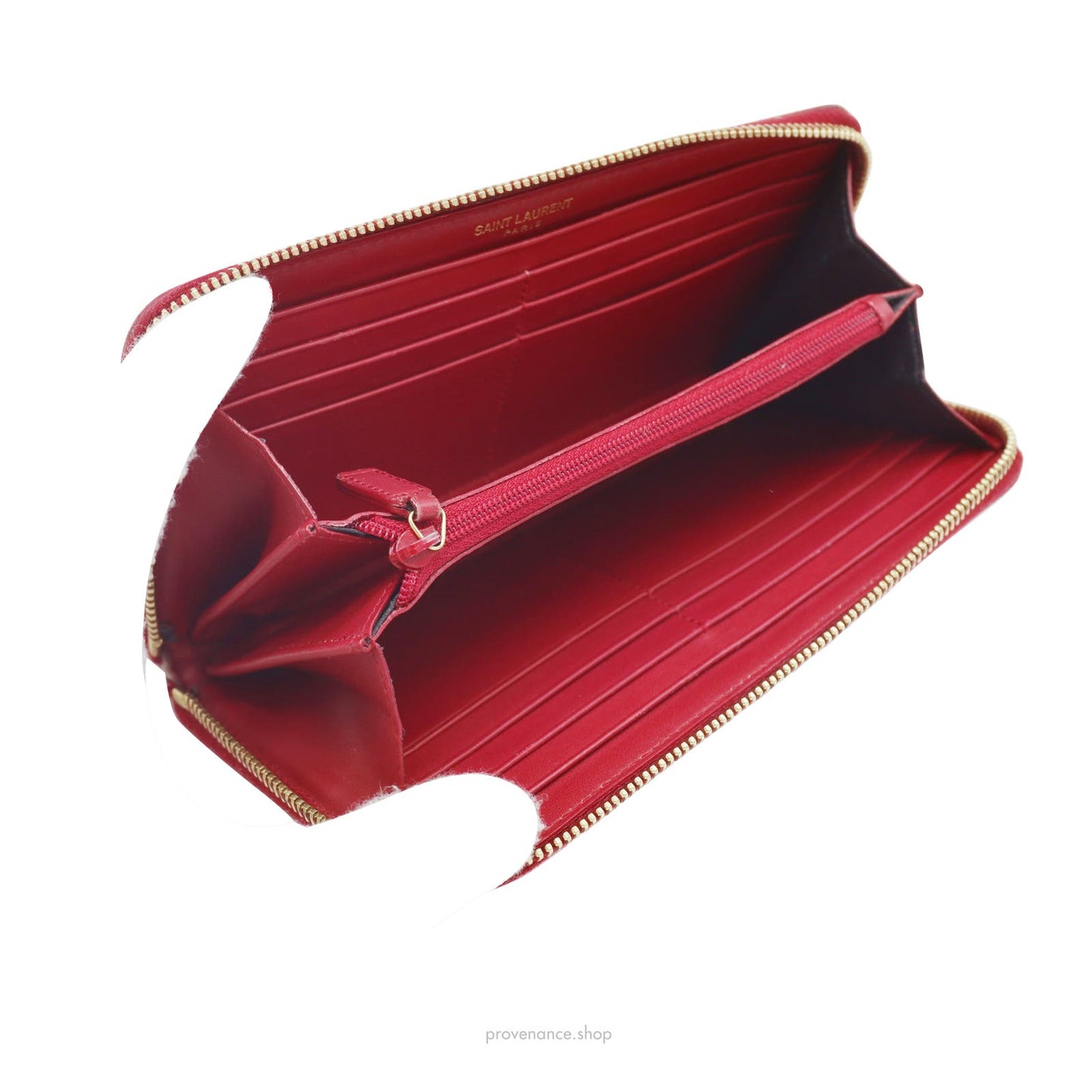 🔴 SLP Zip Long Wallet - Poppy Red Leather