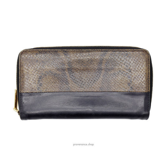 🔴 Celine Multifunction Zip Wallet - Black/Python