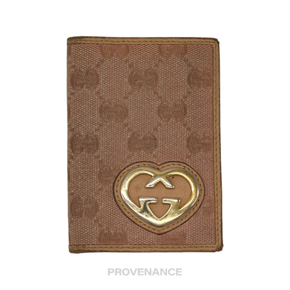 🔴 Gucci Heart Pocket Organizer Wallet - Tan