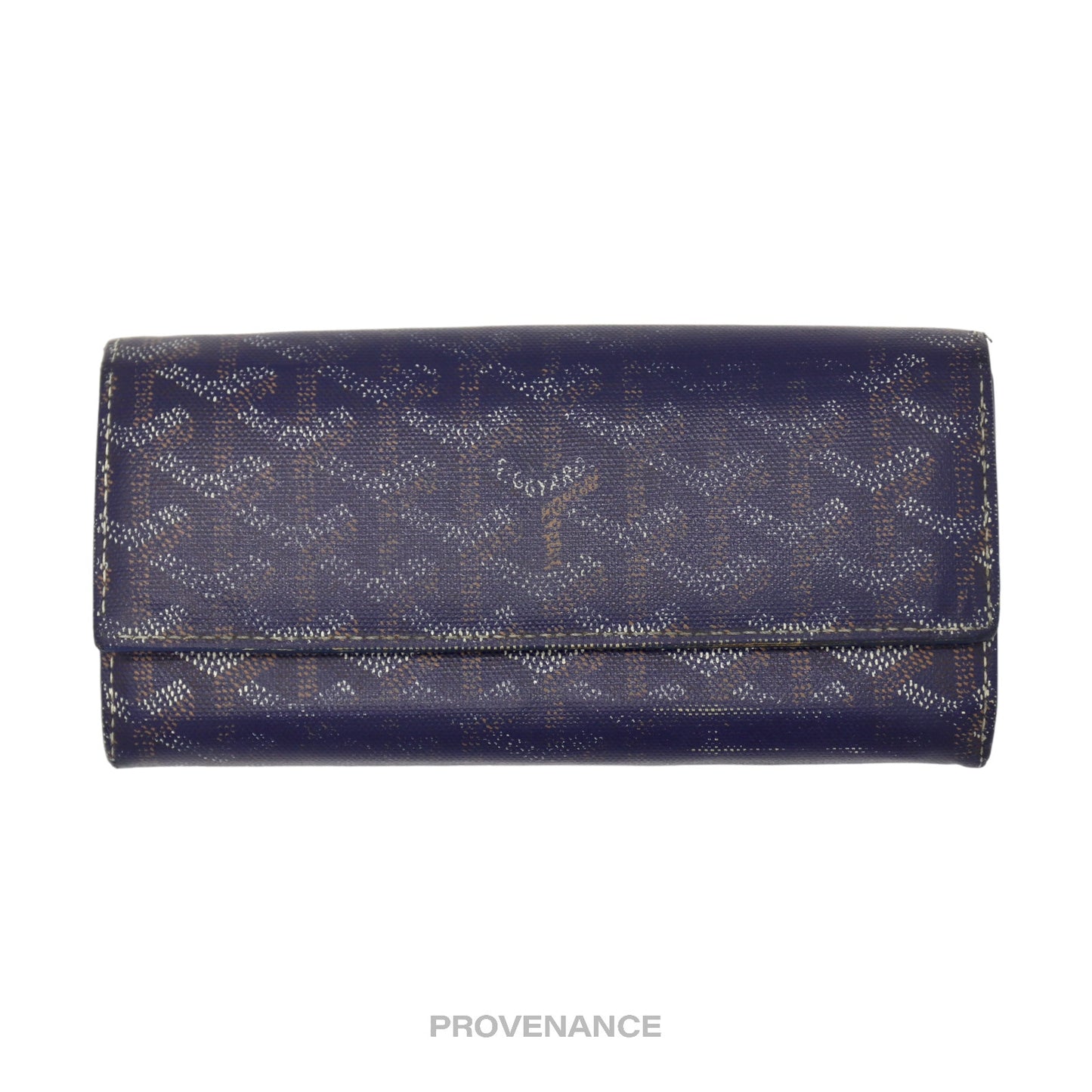 🔴 Goyard Varenne Long Wallet - Navy Blue Goyardine