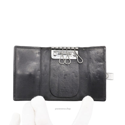 🔴 Gucci 6 Key Holder - Black Leather