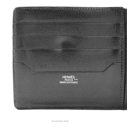 🔴 Hermes MC2 Bifold Wallet - Black Niloticus Crocodile Leather