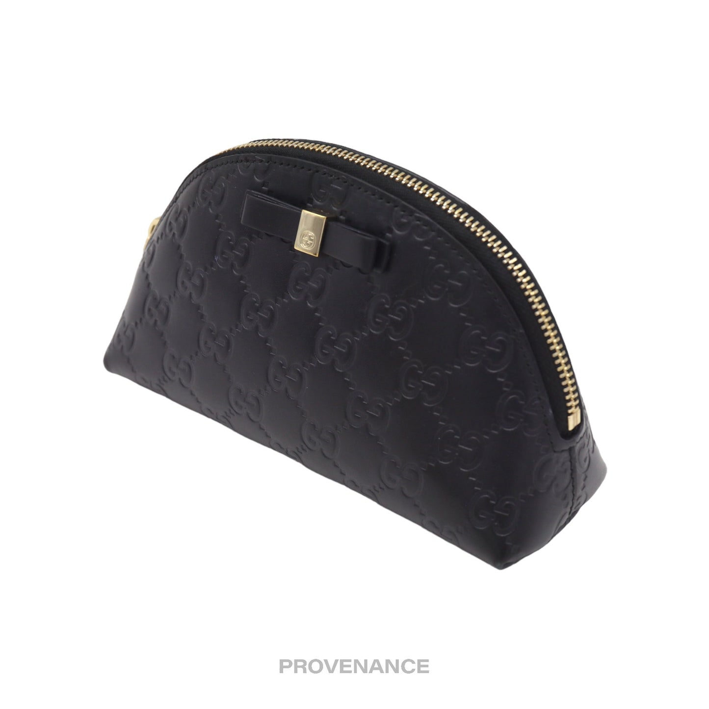 🔴 Gucci Guccissima Cosmetic Pouch - Navy Leather