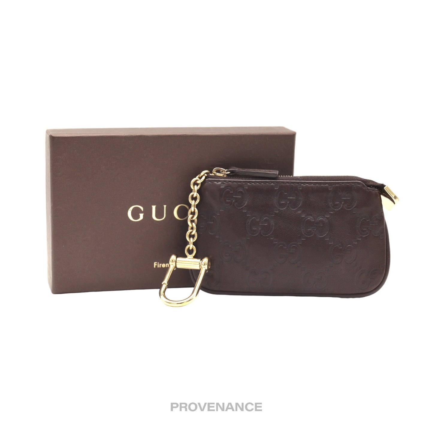 🔴 Gucci Key Pouch Cles - Chocolate Guccissima Leather