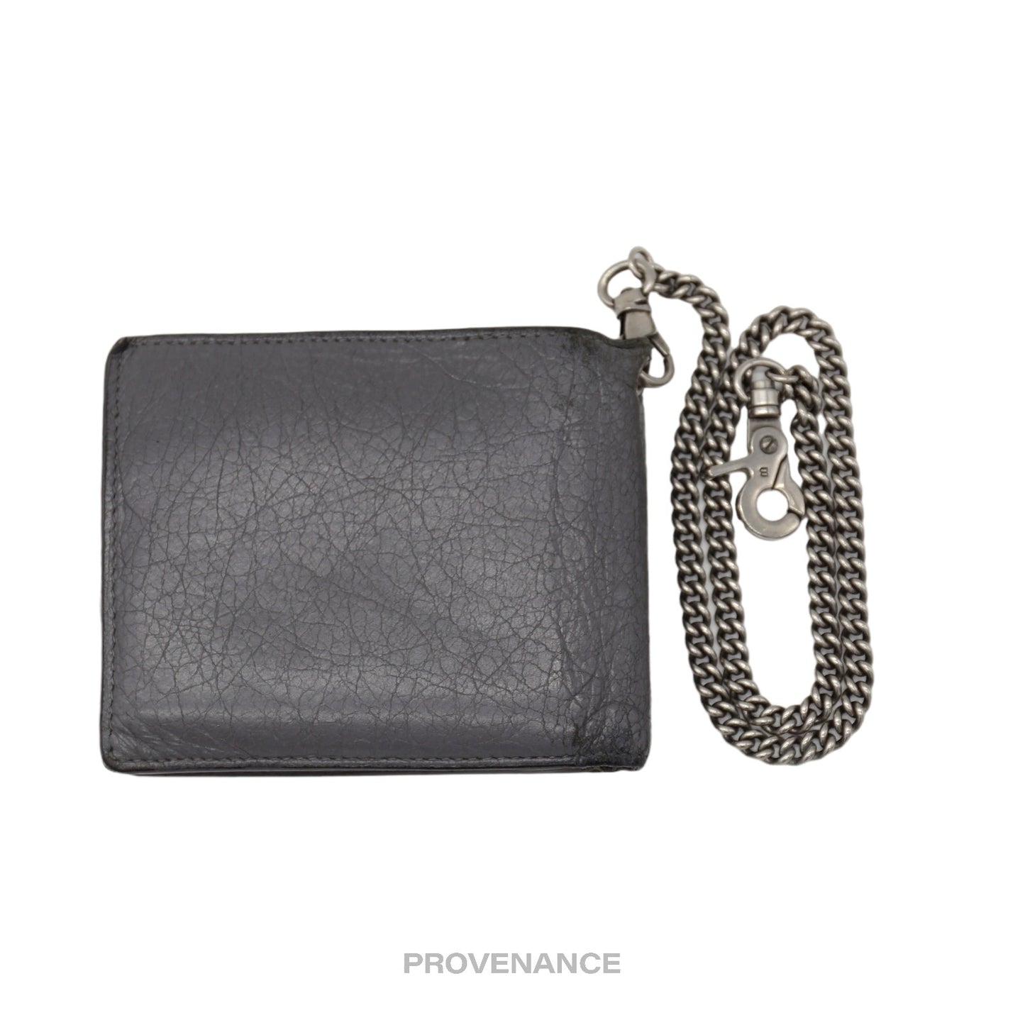 🔴 Balenciaga Explorer Chain Wallet - Gray Leather