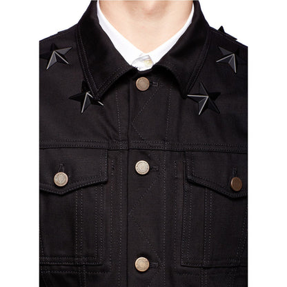 🔴 Givenchy Star-Studded Denim Jacket - Black