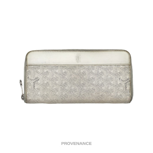 🔴 Goyard Matignon Zipped Wallet - White Goyardine