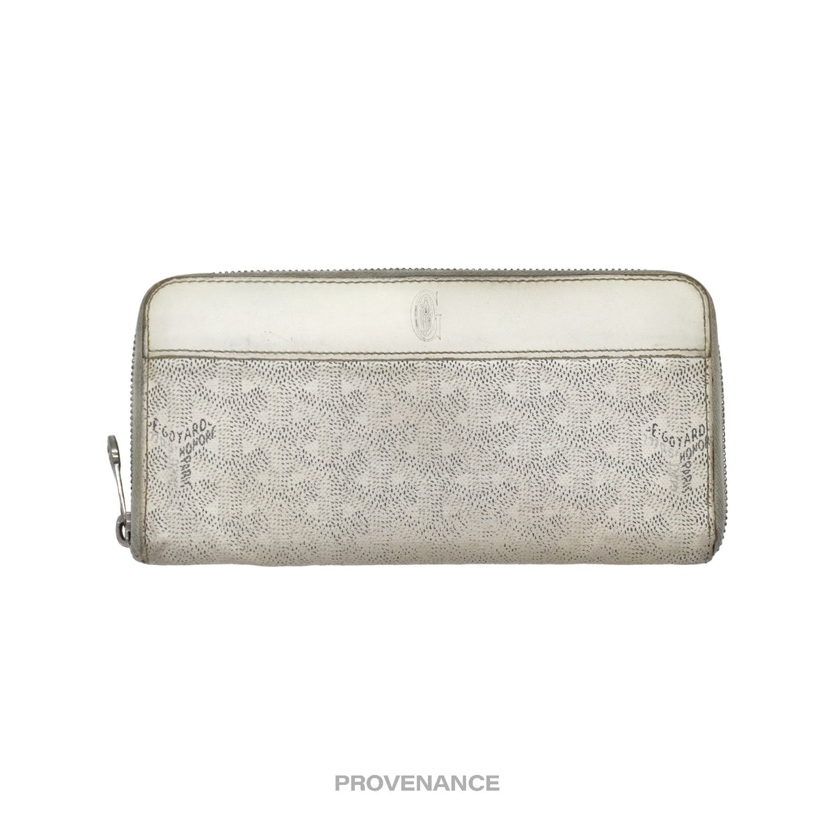 🔴 Goyard Matignon Zipped Wallet - White Goyardine