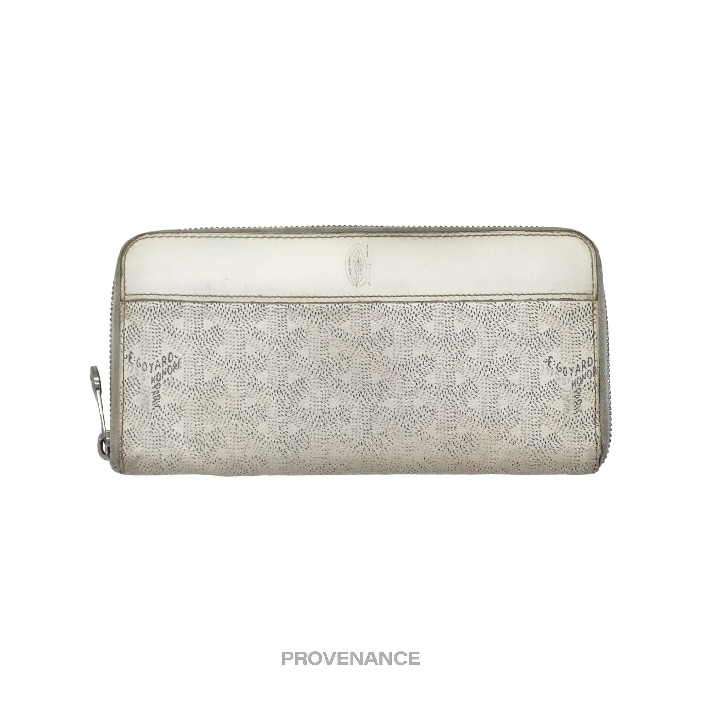 🔴 Goyard Matignon Zipped Wallet - White Goyardine