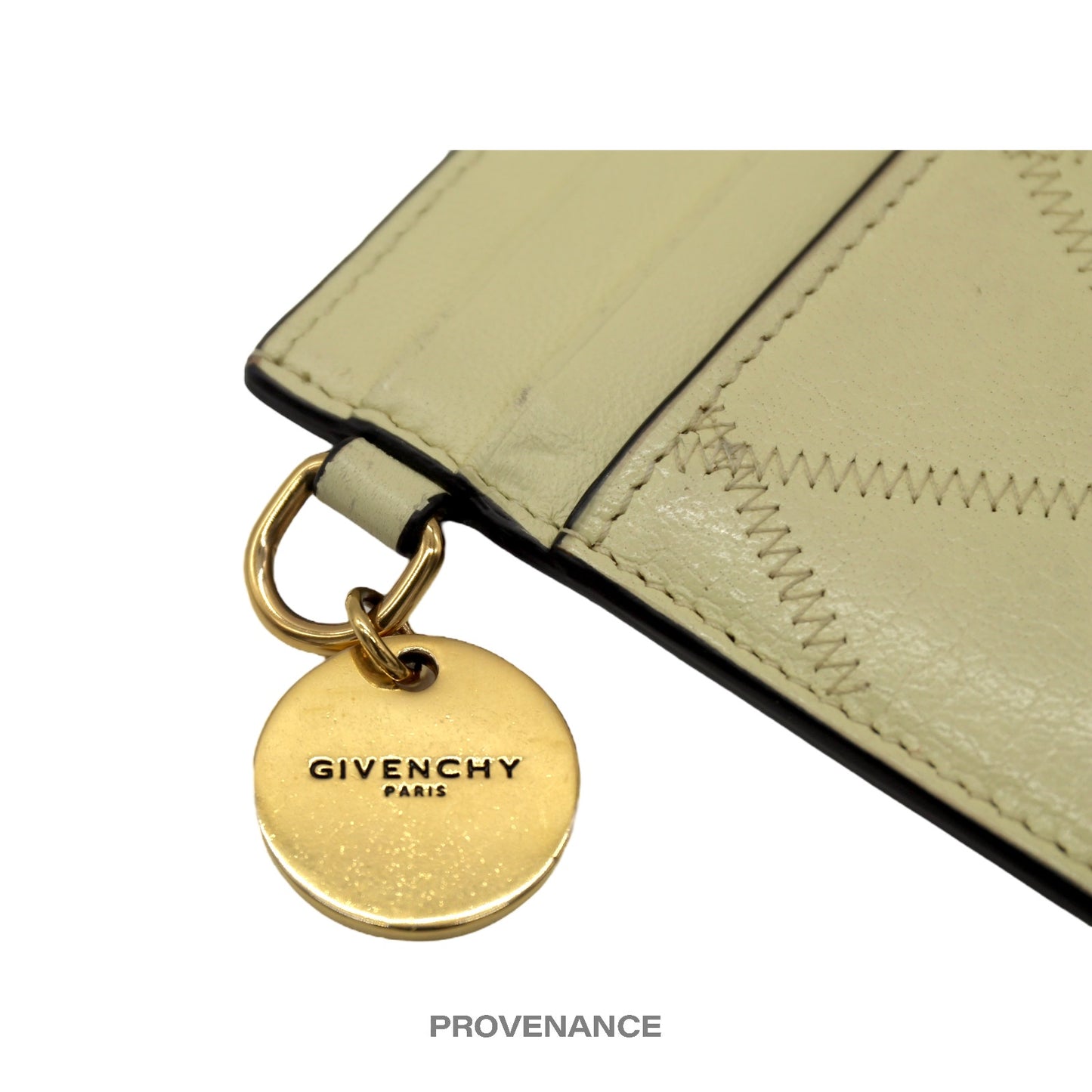 🔴 Givenchy Card Holder Wallet - Quilted Ivory Leather