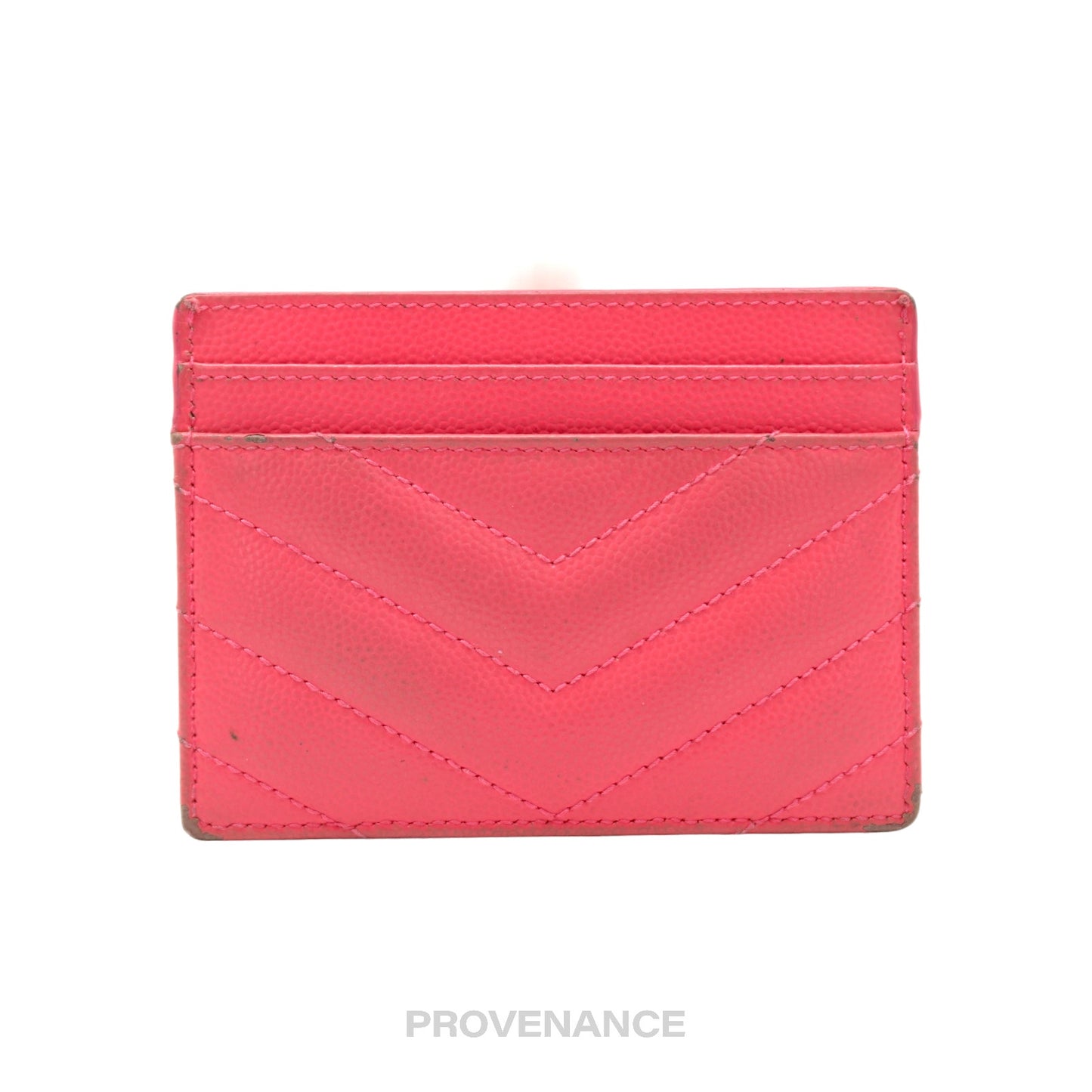 🔴 Saint Laurent Paris SLP YSL Cardholder Wallet - Pink Leather