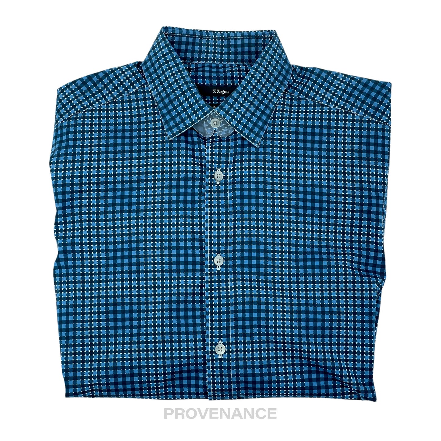 🔴 Z Zegna Button Down Shirt - Blue