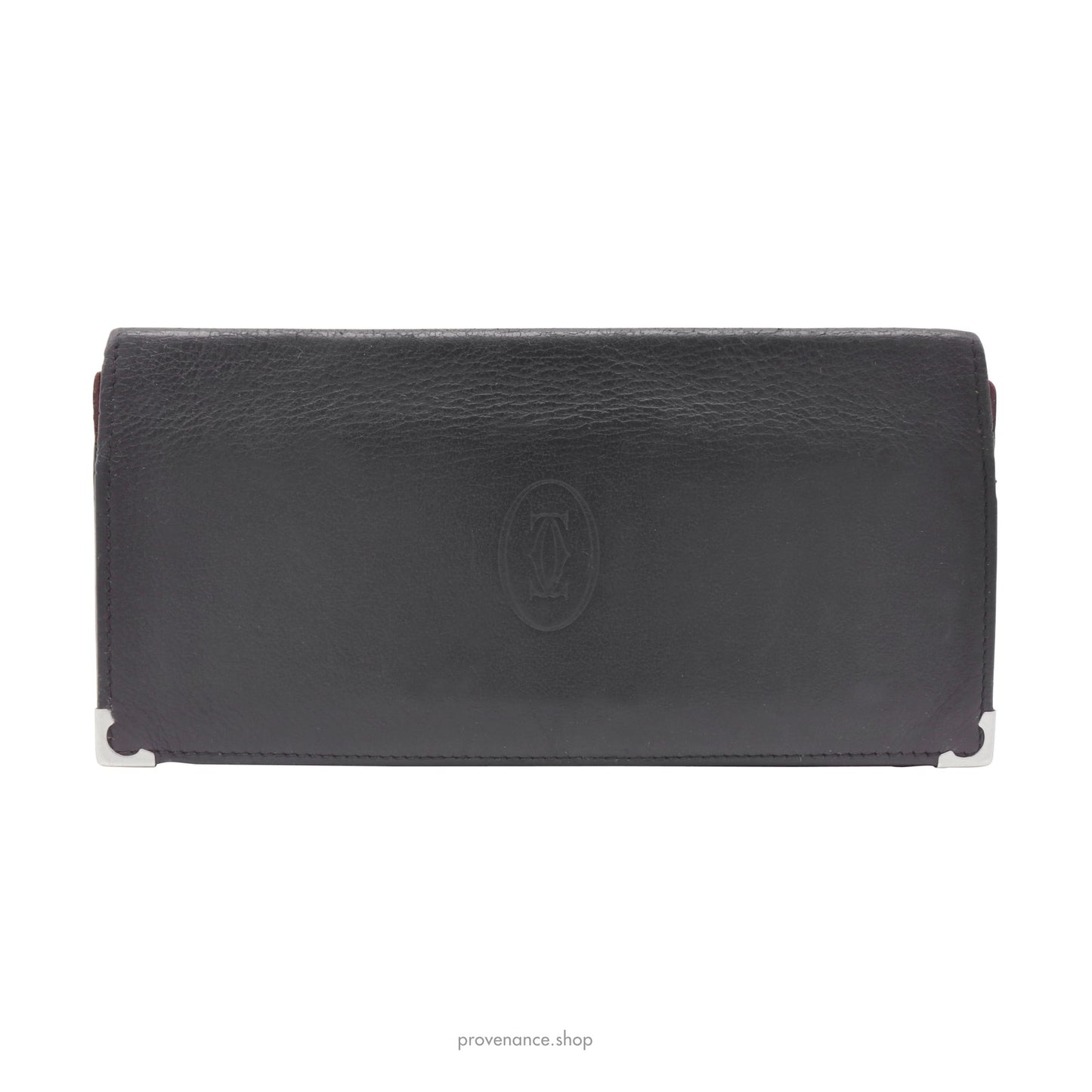 🔴 Cartier Long Wallet - Black Calfskin Leather