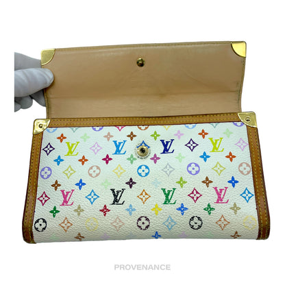 🔴 Louis Vuitton International Wallet - Monogram Multicolore White