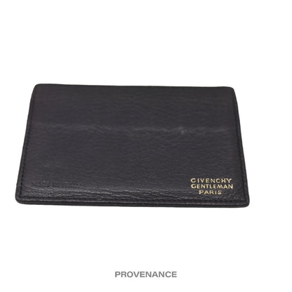 🔴 Givenchy Logo Gentleman Card Holder - Black Leather