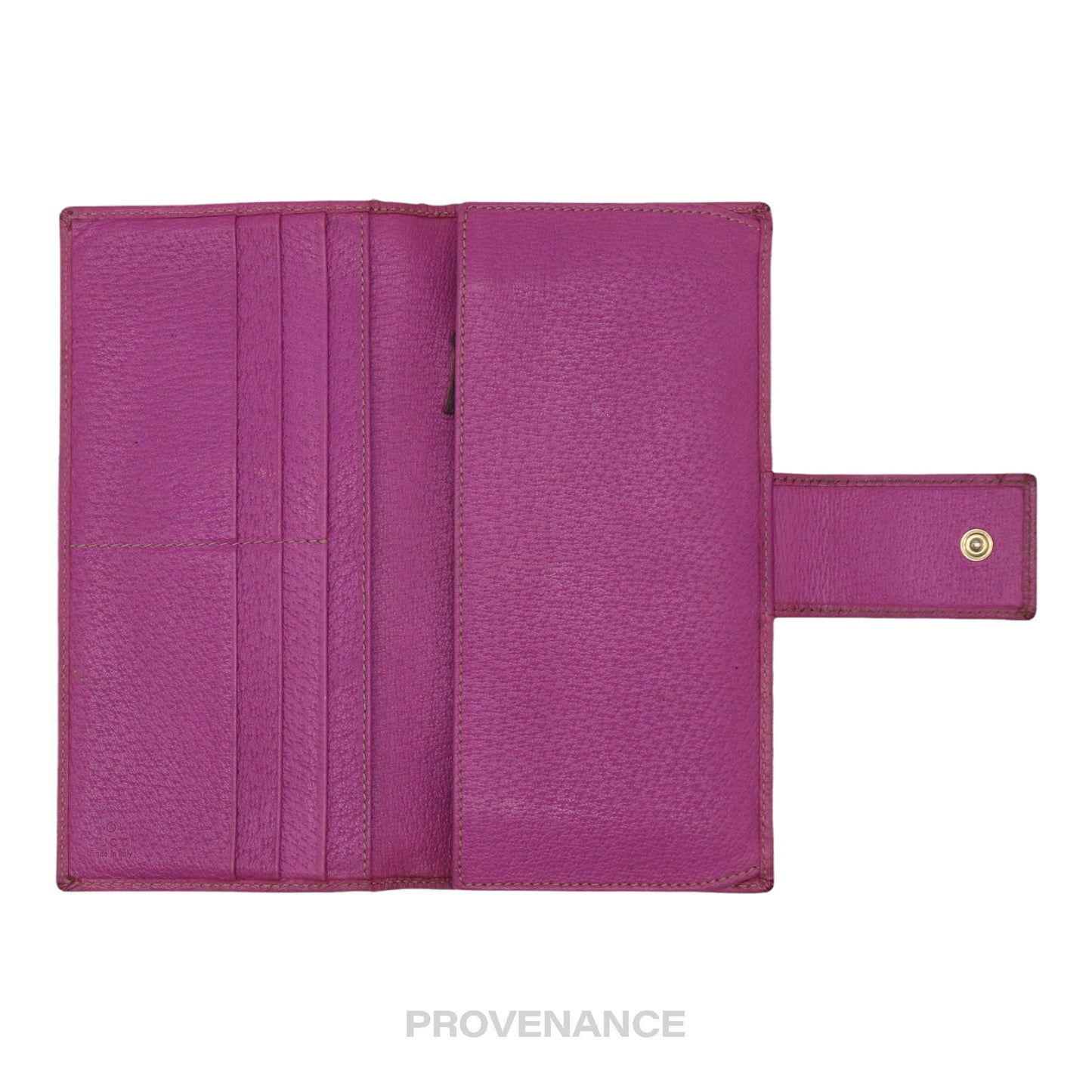 🔴 Gucci GG Canvas Long Wallet - Fuchsia